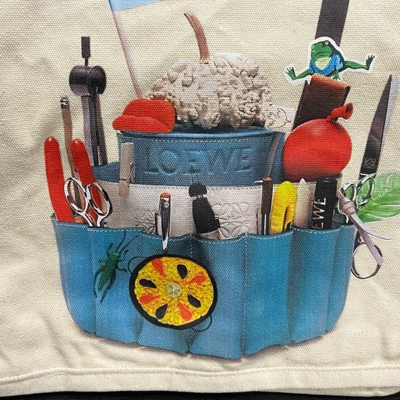NWT Loewe Limited Edition Crafted World Exhibition Canvas Tote Bag Blue Prints - Picture 3 of 14